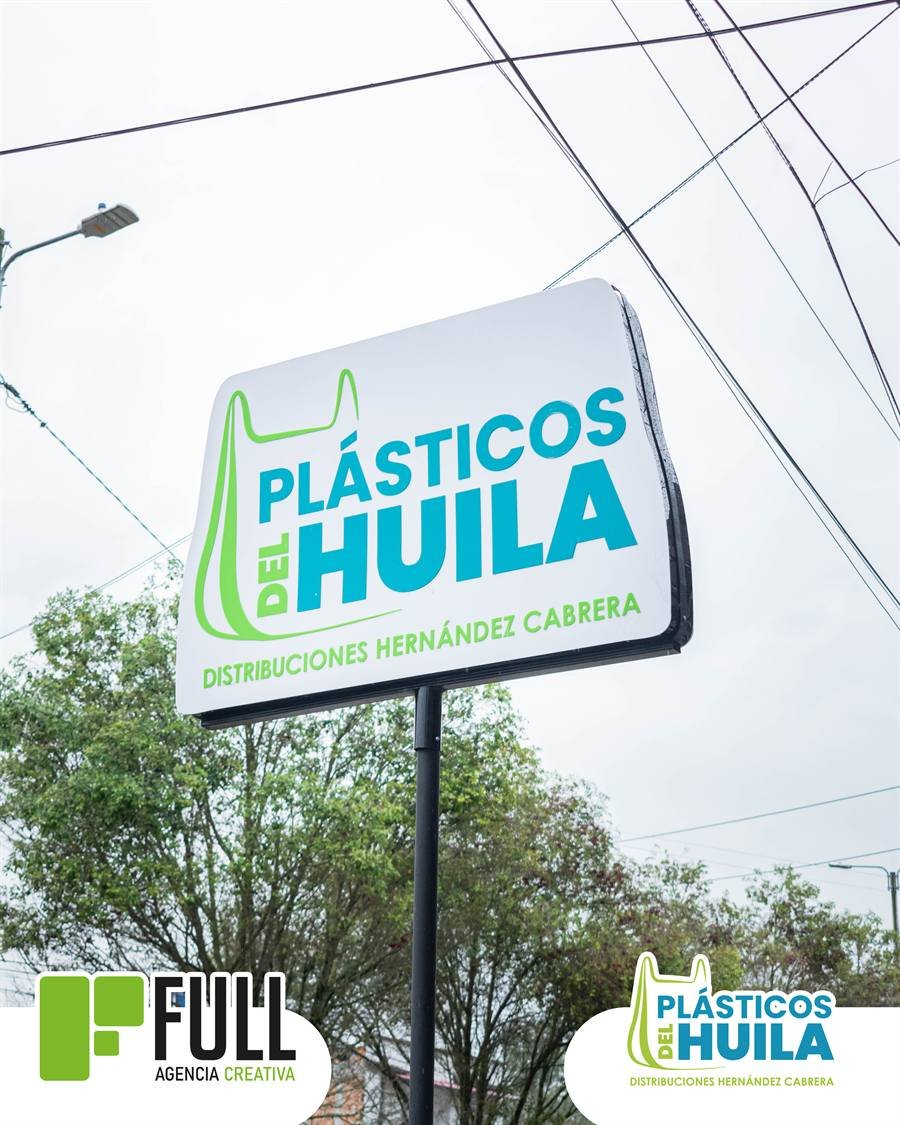 Diseño de avisos publicitarios para Plásticos del Huila